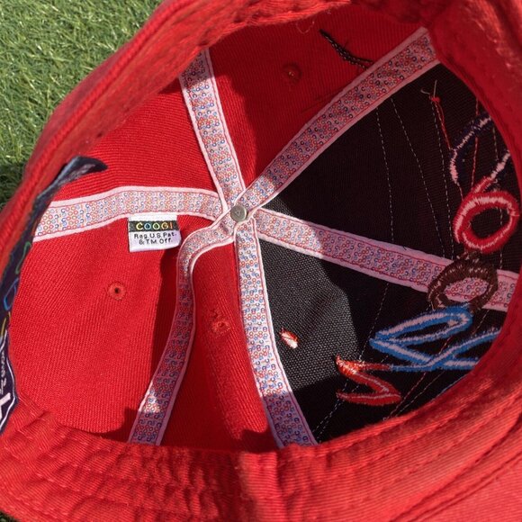 COOGI Mens Fitted Baseball Hat Cap Size 7 3/4 Red Embroidered - Picture 8 of 10